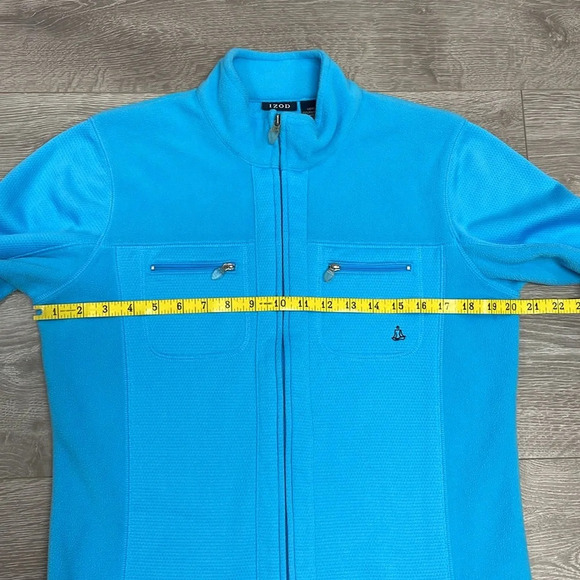 Izod Yoga Full Zip Fleece Jacket Aqua Blue M - Picture 7 of 16